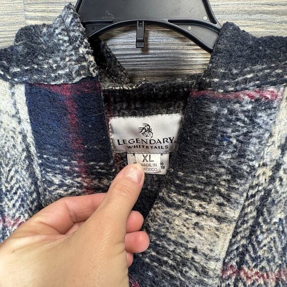 Legendary Whitetails Baja Hoodie Drug Rug Heavy Thick Plaid Pullover Jacket XL - Picture 6 of 12